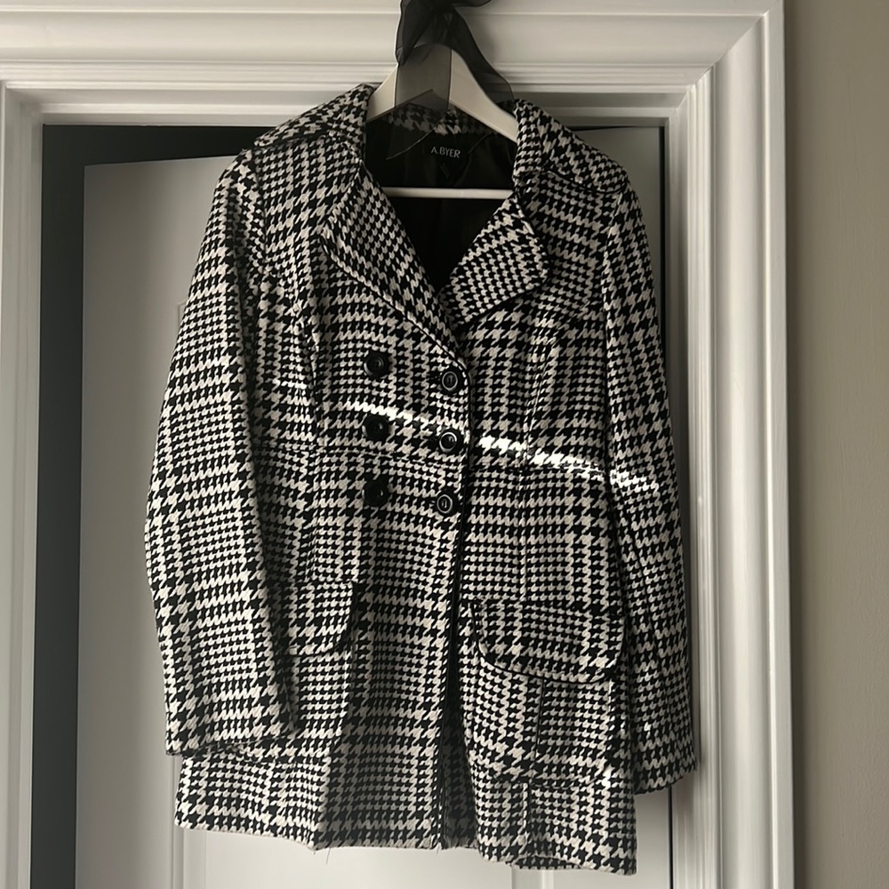 Houndstooth Pea Coat